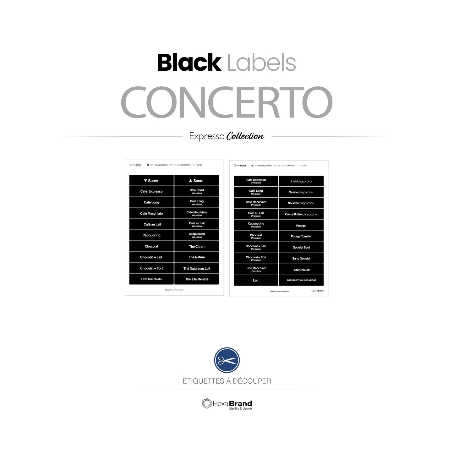 Necta Concerto - Étiquettes de sélection découpables