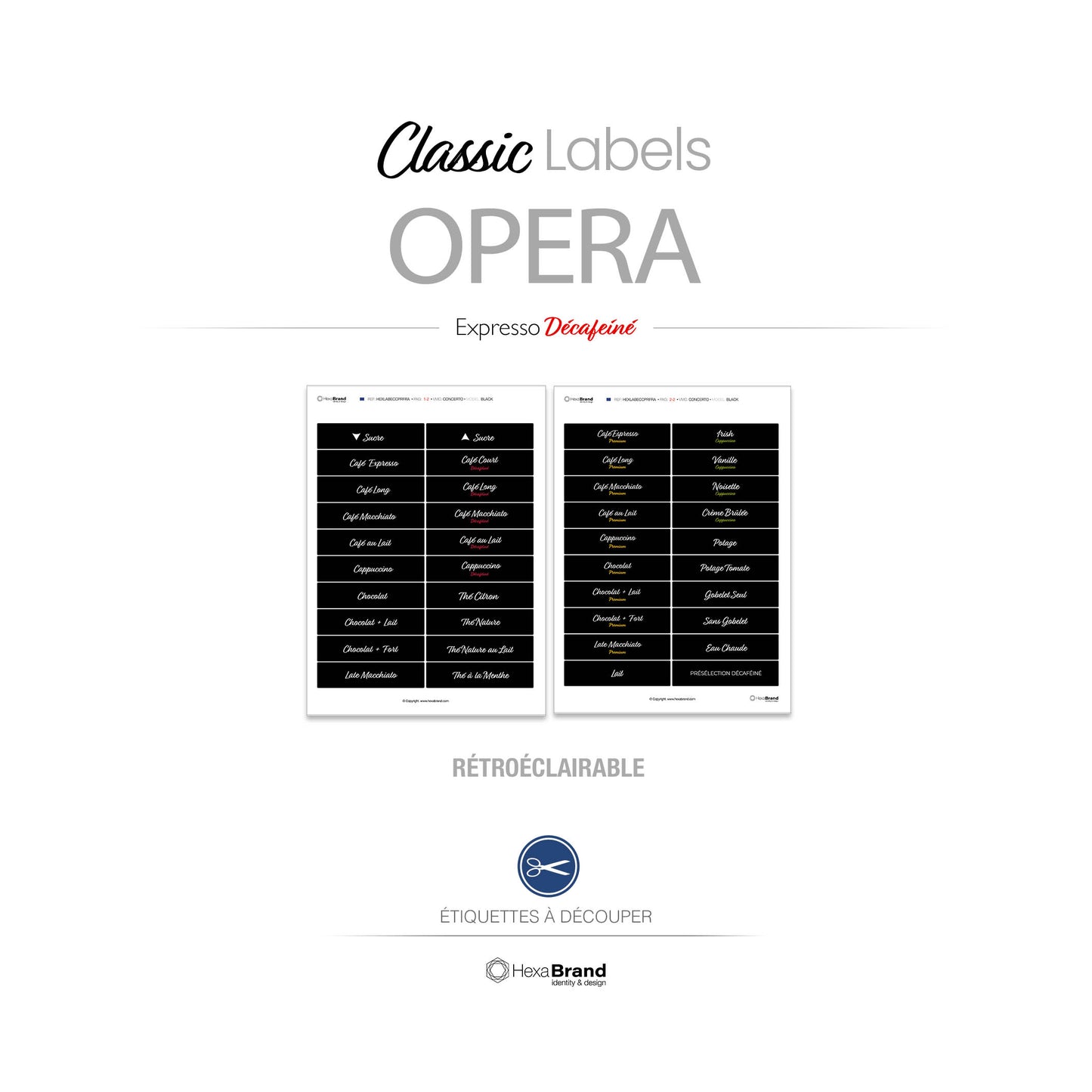 Necta Opera - Étiquettes de sélection découpables