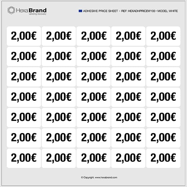 Autocollants de prix - Vending