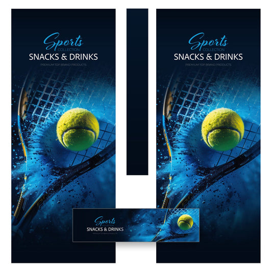 Éléments du kit d’adhésifs frontaux et latéraux pour distributeur automatique Fas 900 Sports Collection Tennis Padel