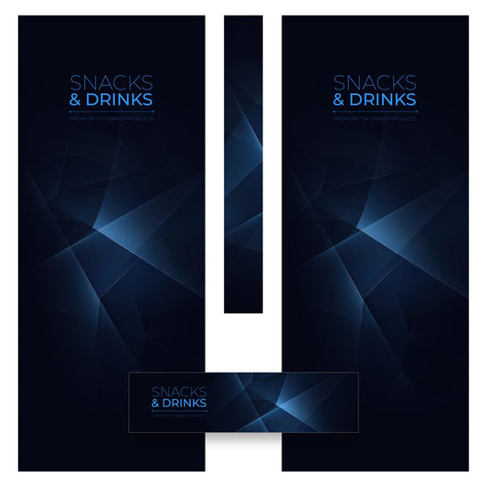 Éléments du kit d’adhésifs frontaux et latéraux pour distributeur automatique Fas900 Deep Blue