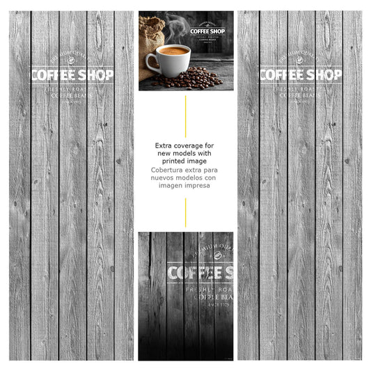Éléments du kit d’adhésifs frontaux et latéraux pour distributeur automatique Necta Kikko Coffee Shop