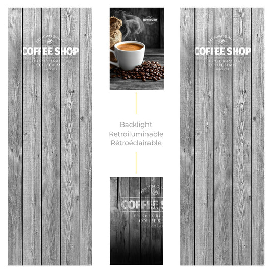 Éléments du kit d’adhésifs frontaux et latéraux pour distributeur automatique Necta Kikko Max Coffee Shop