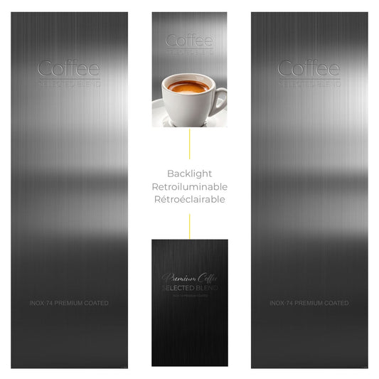 Éléments du kit d’adhésifs frontaux et latéraux pour distributeur automatique Necta Kikko Max Inox Grey