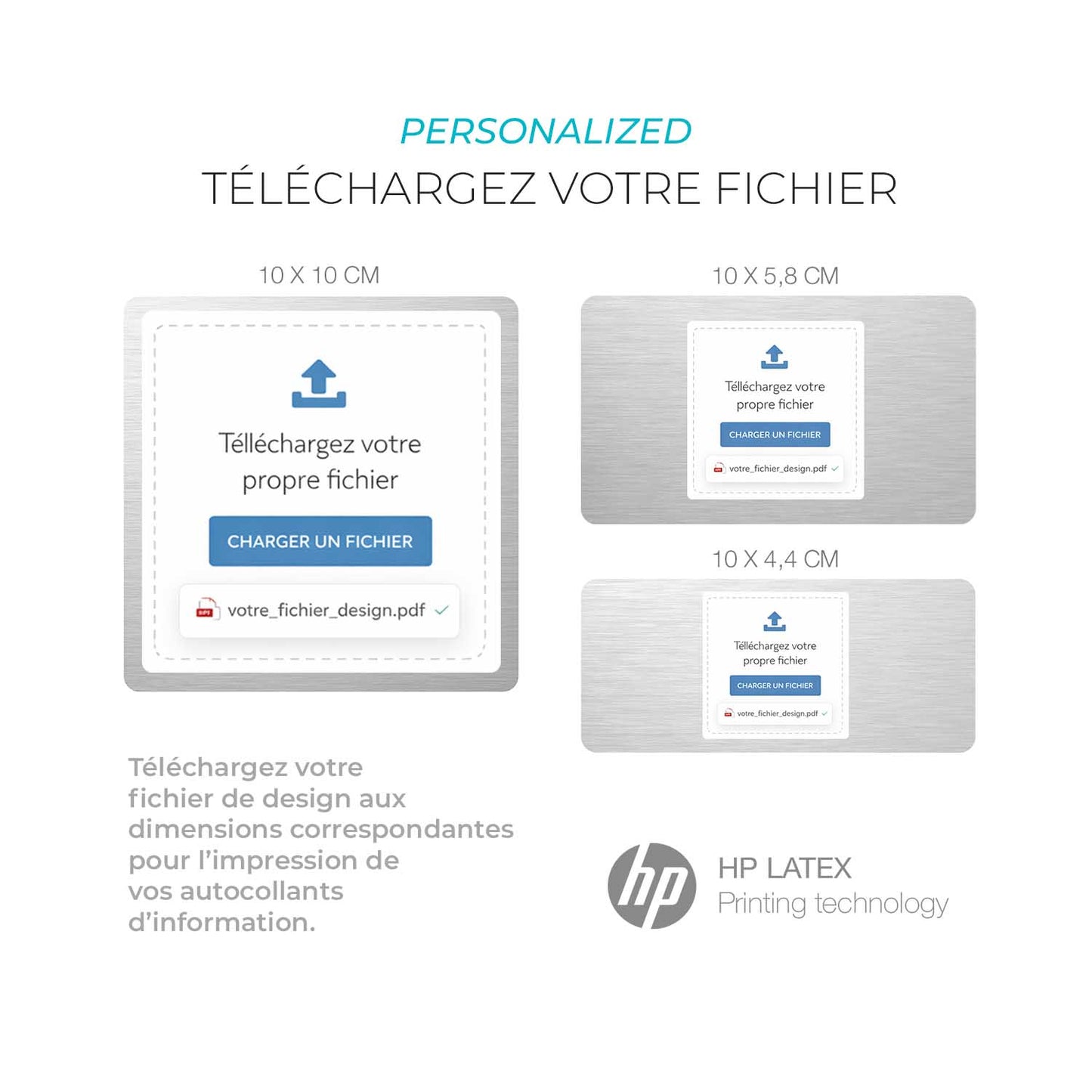 Adhésifs d’information personnalisés avec votre design