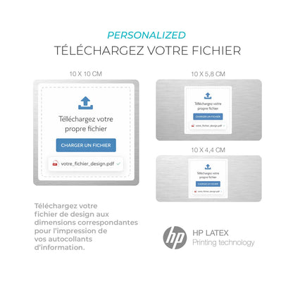 Adhésifs d’information personnalisés avec votre design