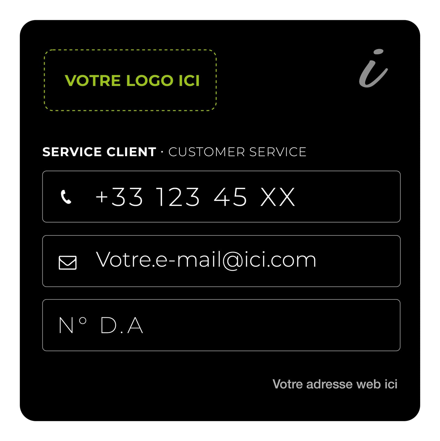Adhésifs d’information - Personnalisables