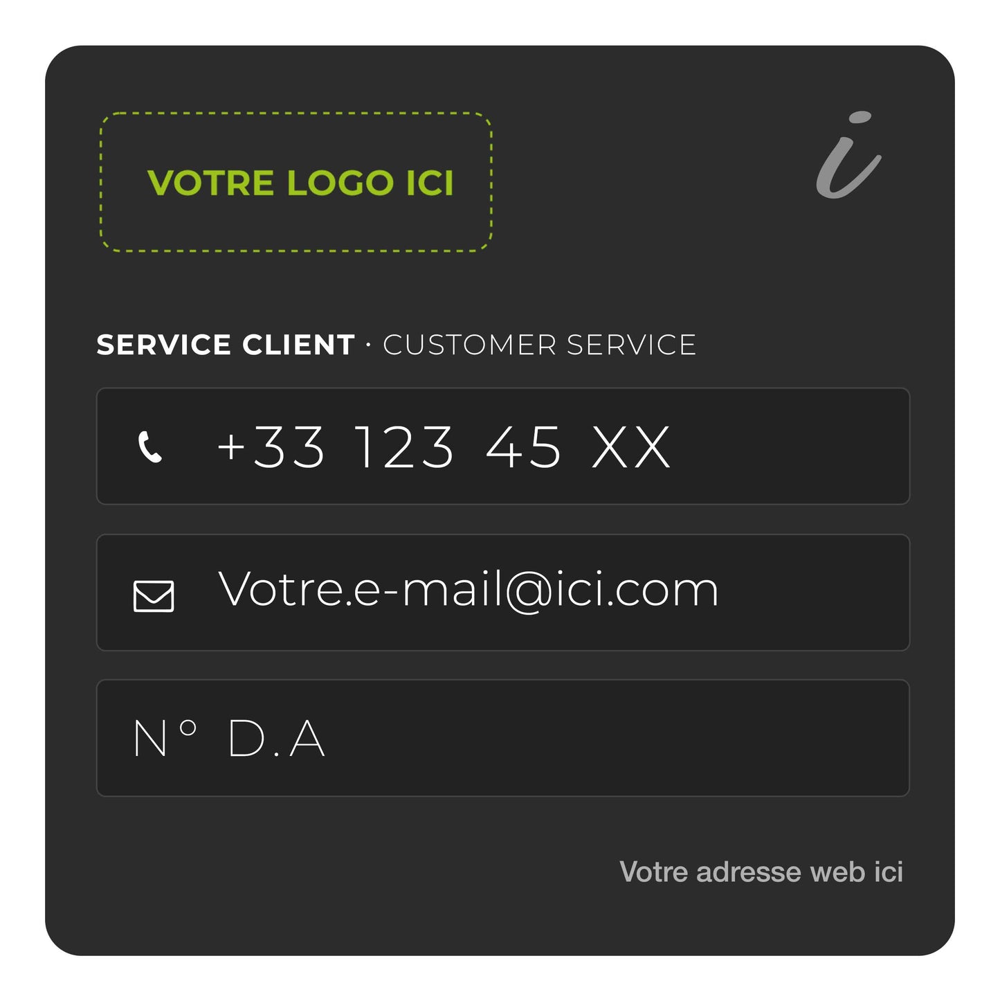 Adhésifs d’information - Personnalisables