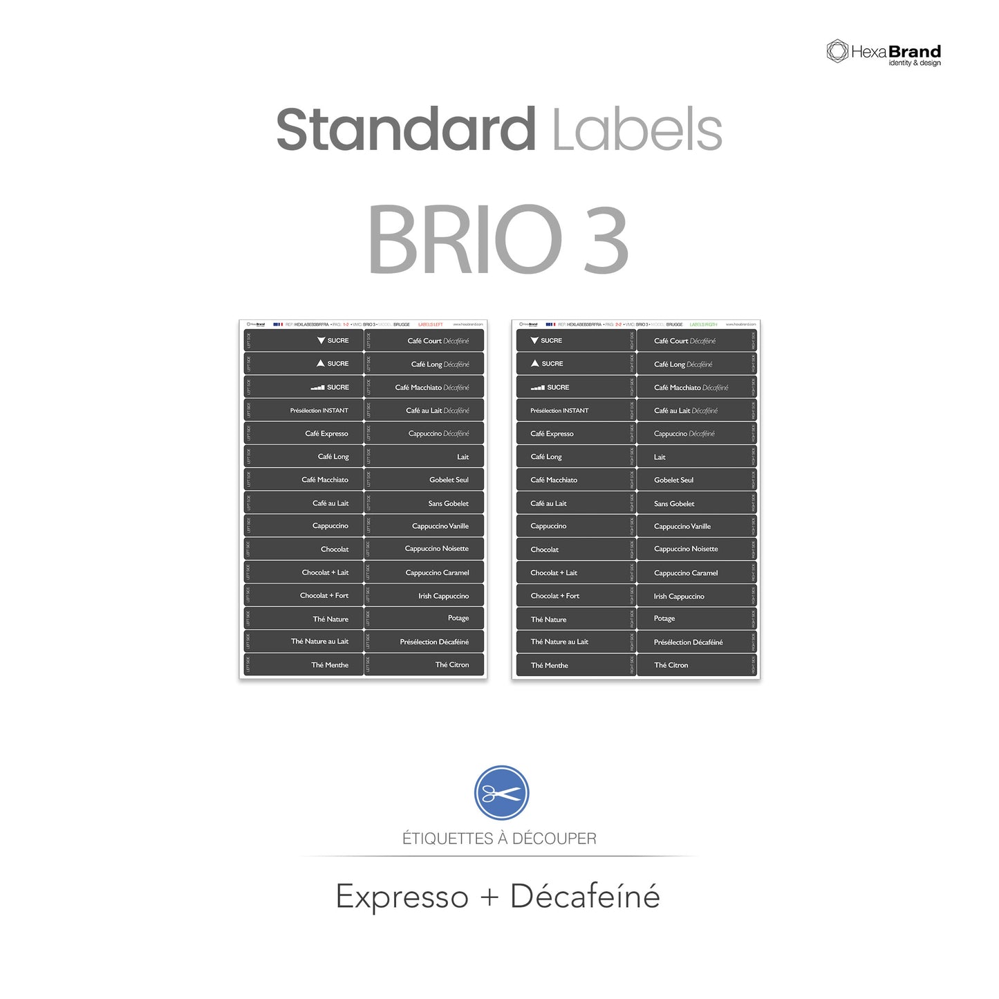 Necta Brio 3 - Étiquettes de sélection découpables