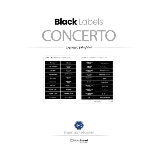 Necta Concerto - Barista 500 - Étiquettes de sélection découpables