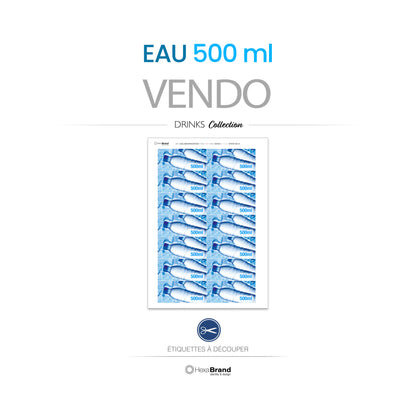 Vendo - Étiquettes de sélection Eau 500 ml - 1500 ml