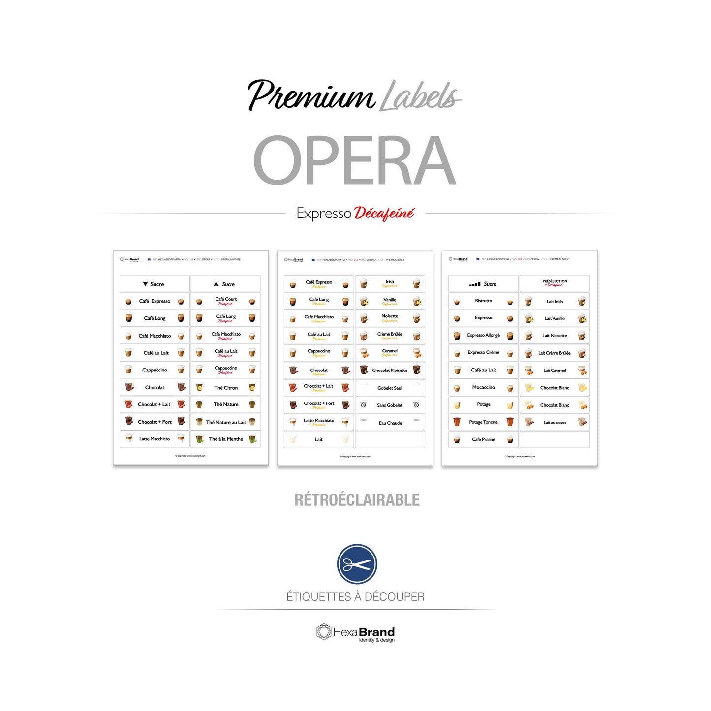 Necta Opera - Étiquettes de sélection découpables