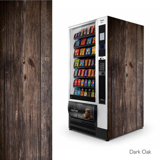 Adhésif pour les côtés des distributeurs automatiques avec impression effet bois Dark Oak