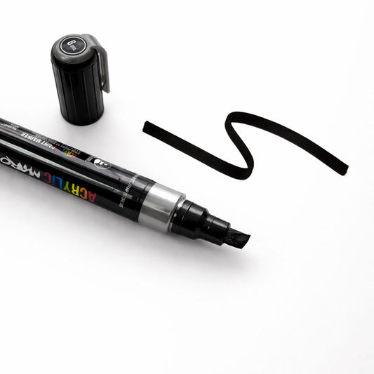 Rotulador corrector de pintura acrílica. Negro 9005