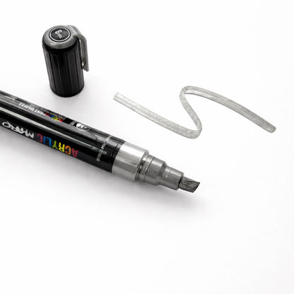 Marqueur correcteur de peinture acrylique. Gris métallisé 9006