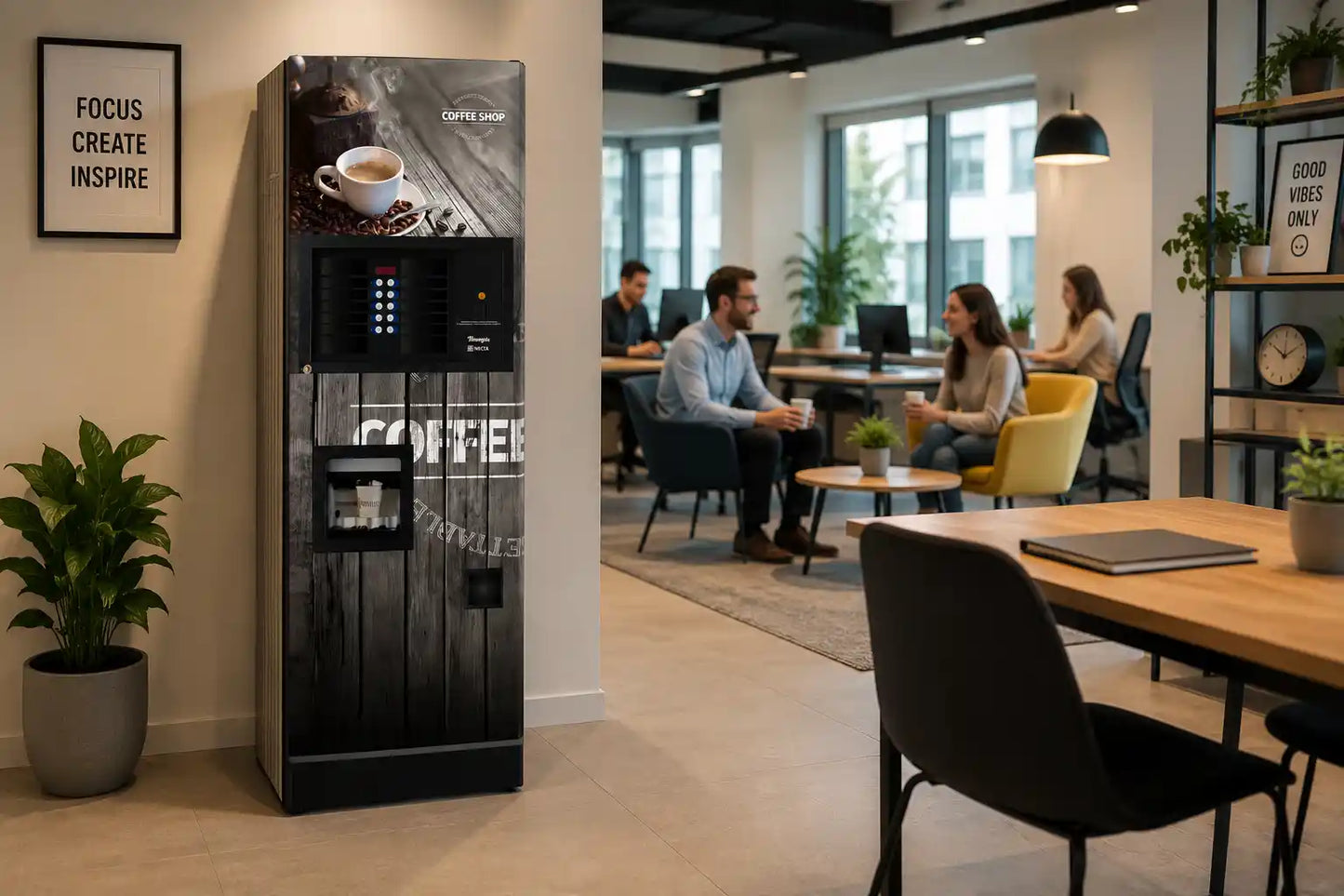 Distributeur automatique Venezia Coffee Shop dans un environnement de bureau