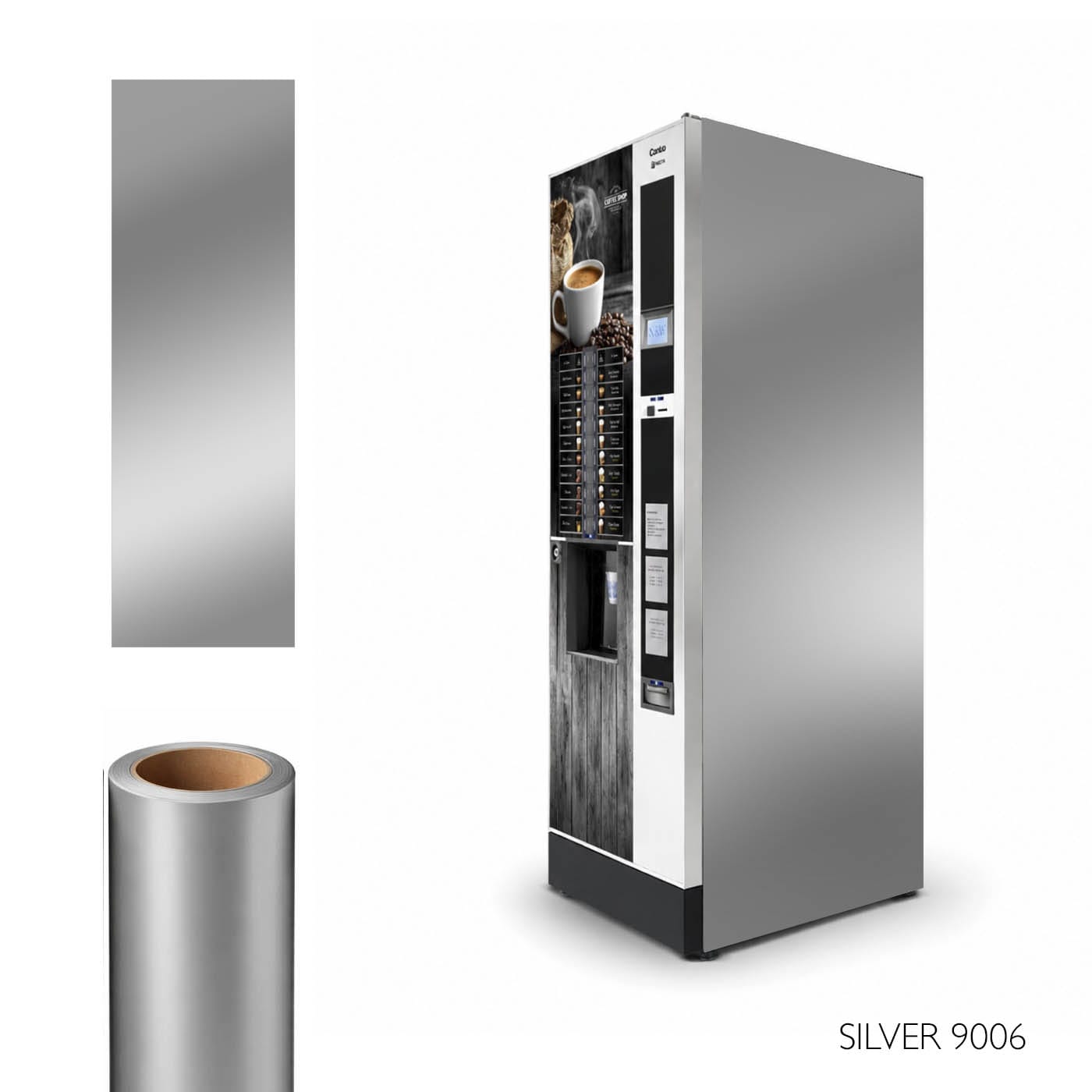 Adhésif latéral noir pour distributeurs automatiques SILVER 9006