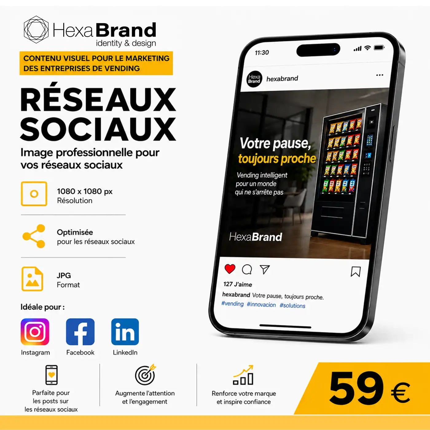 Contenu visuel pour le marketing des entreprises de distribution automatique