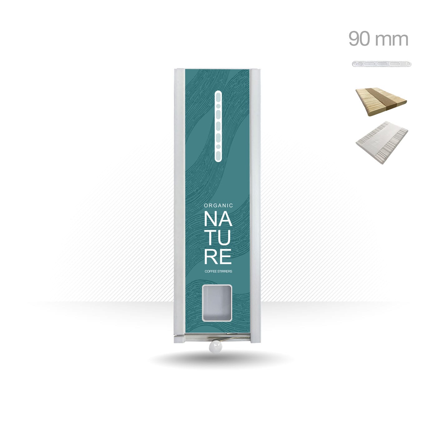 Distributeur manuel de palettes 90 mm pour distributeurs automatiques. Design Nature Green
