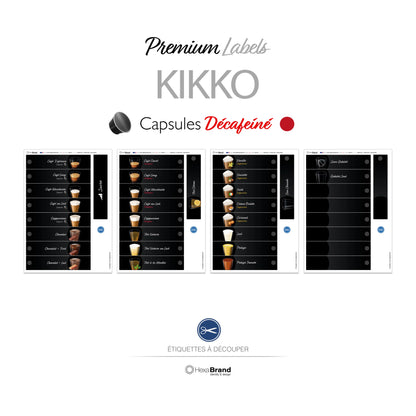 Necta Kikko - Étiquettes - Premium - Capsules + Décaféiné