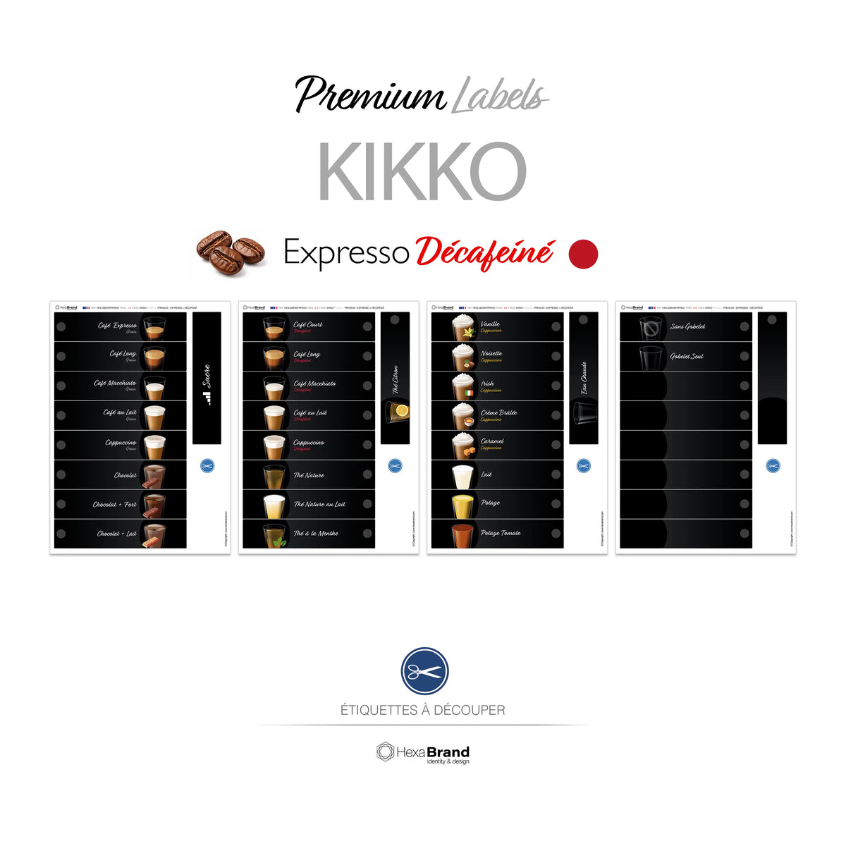 Necta Kikko - Étiquettes - Premium - Expresso + Décaféiné
