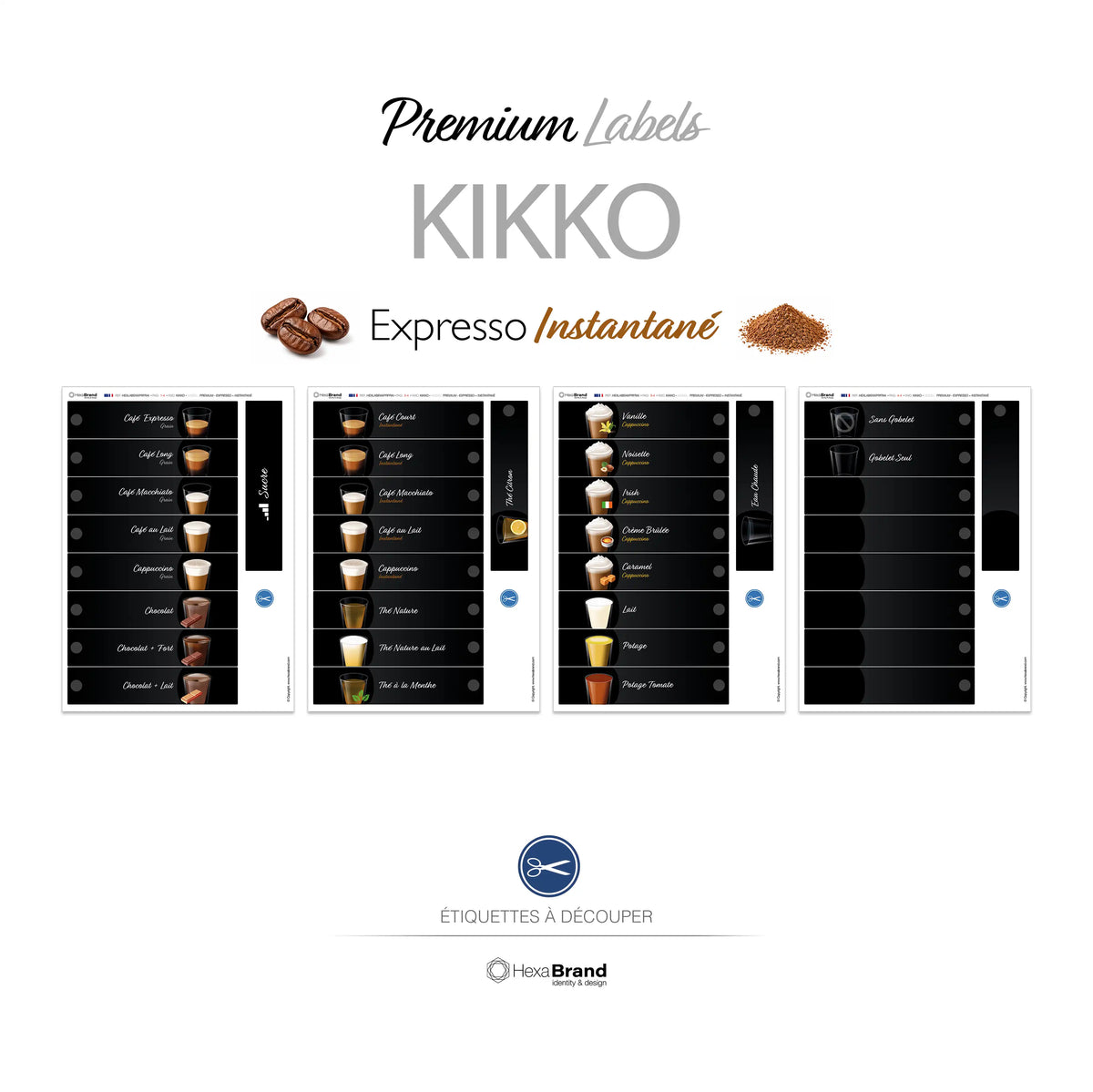 Necta Kikko - Étiquettes - Premium - Expresso + Instantané