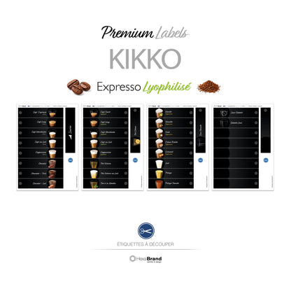Necta Kikko - Étiquettes - Premium - Expresso + Lyophilisé