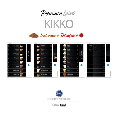 Necta Kikko - Étiquettes - Premium - Instantané + Décaféiné
