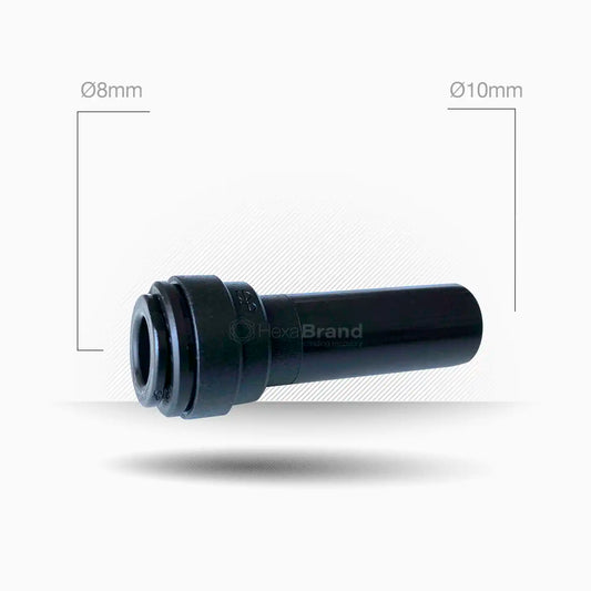 Raccord réducteur John Guest pour tube Ø 10 mm vers Ø 8 mm Push-Fit