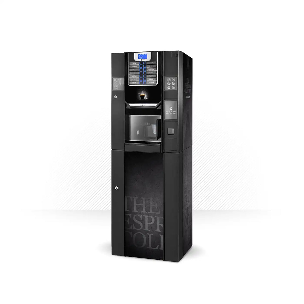 Kit complet d’adhésifs pour distributeur automatique Necta Brio UP. Design Time & Flavour