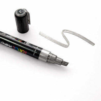 Marqueur acrylique argent RAL 9006 pour distributeurs automatiques