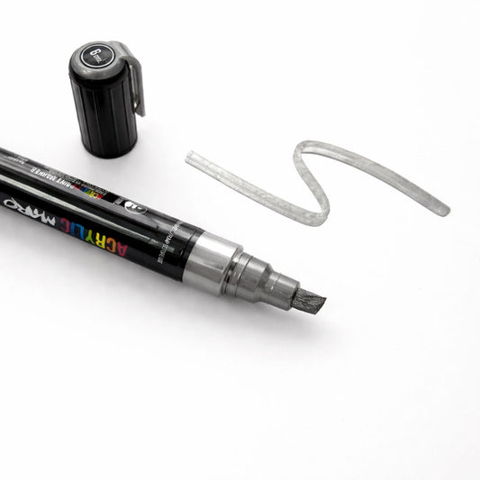 Marqueur acrylique argent RAL 9006 pour distributeurs automatiques