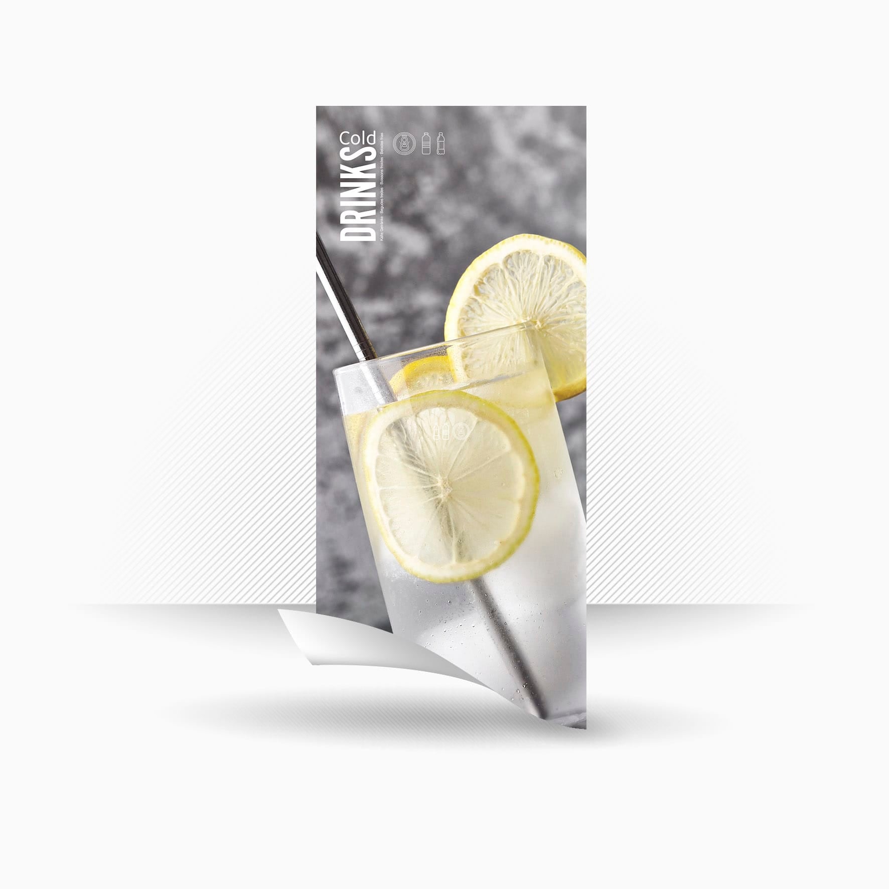 Vinyle universel pour distributeurs automatiques de canettes et de bouteilles. Design Fresh Lemon