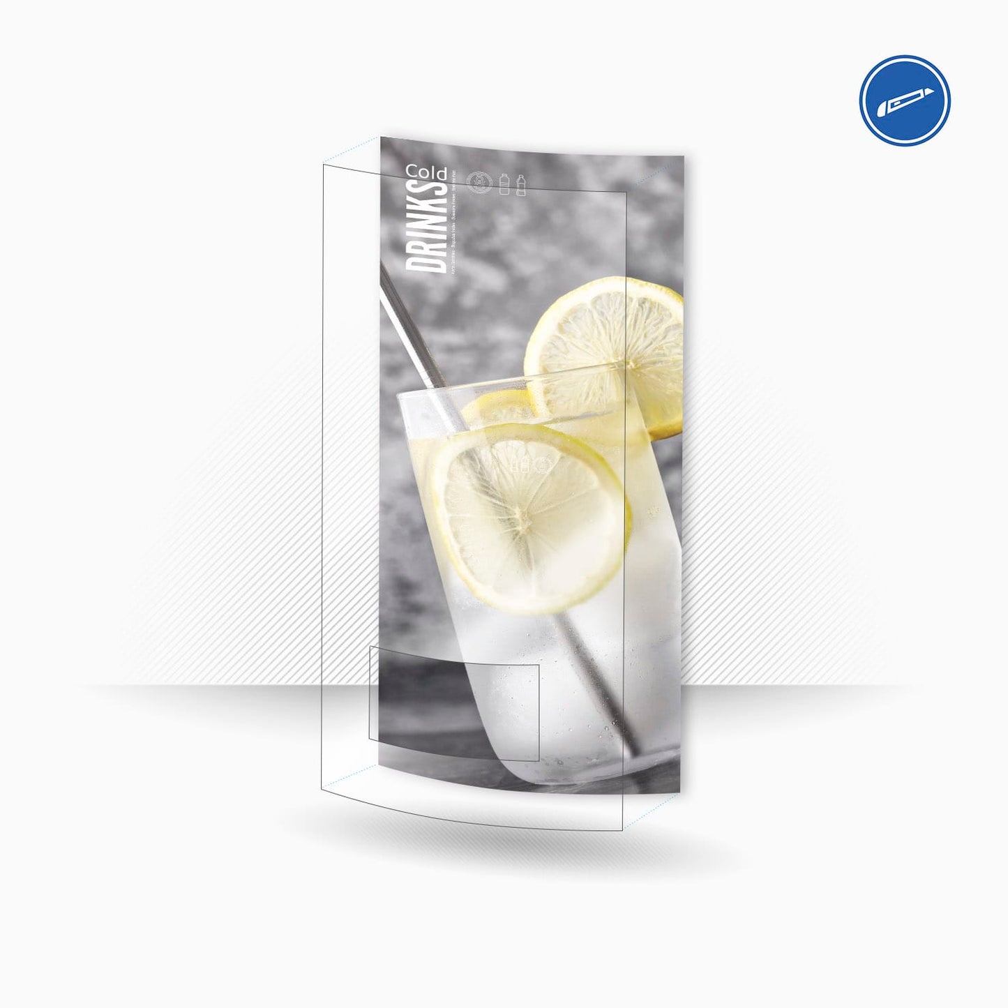 Vinyle universel inversé pour installation intérieure sur distributeurs automatiques de canettes et de bouteilles. Design Fresh Lemon