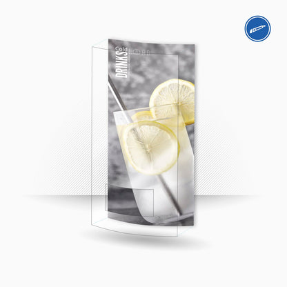 Vinyle universel inversé pour installation intérieure sur distributeurs automatiques de canettes et de bouteilles. Design Fresh Lemon