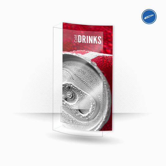 Vinyle universel inversé pour installation intérieure sur distributeurs automatiques de canettes et de bouteilles. Design Red Coke