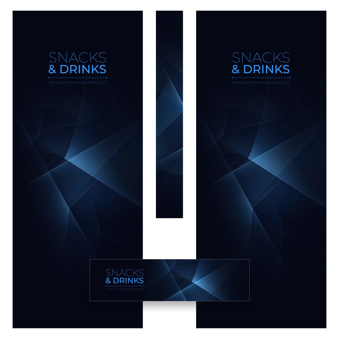 Éléments du kit d’adhésifs frontaux et latéraux pour distributeur automatique Fas900 Deep Blue