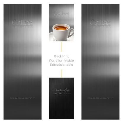 Éléments du kit d’adhésifs frontaux et latéraux pour distributeur automatique Necta Kikko Max Inox Grey
