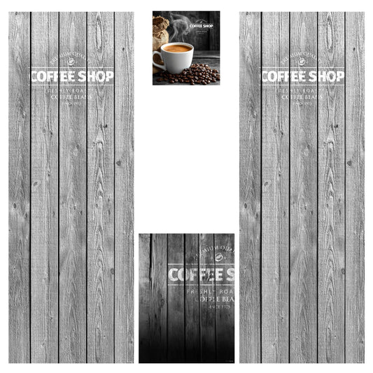 Éléments du kit d’adhésifs frontaux et latéraux pour distributeur automatique Necta Kikko RY Coffee Shop
