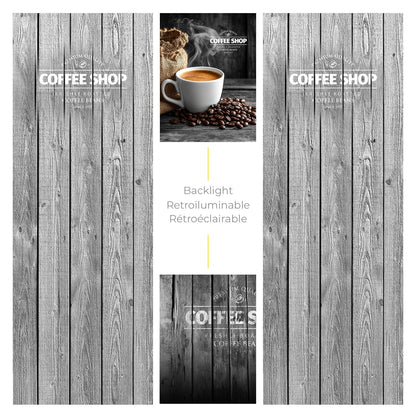 Éléments du kit d’adhésifs frontaux et latéraux pour distributeur automatique Necta Opera Coffee- Shop