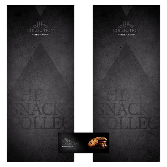 Éléments du kit d’adhésifs frontaux et latéraux pour distributeur automatique Necta Samba Tango Inox Print