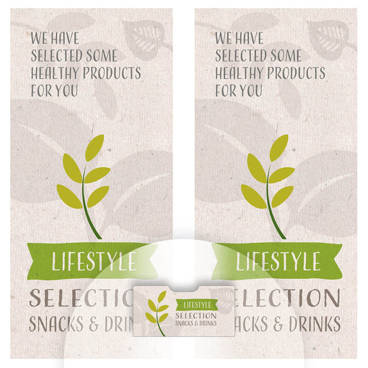 Éléments du kit d’adhésifs frontaux et latéraux pour distributeur automatique Necta Snakky Healthy Natural