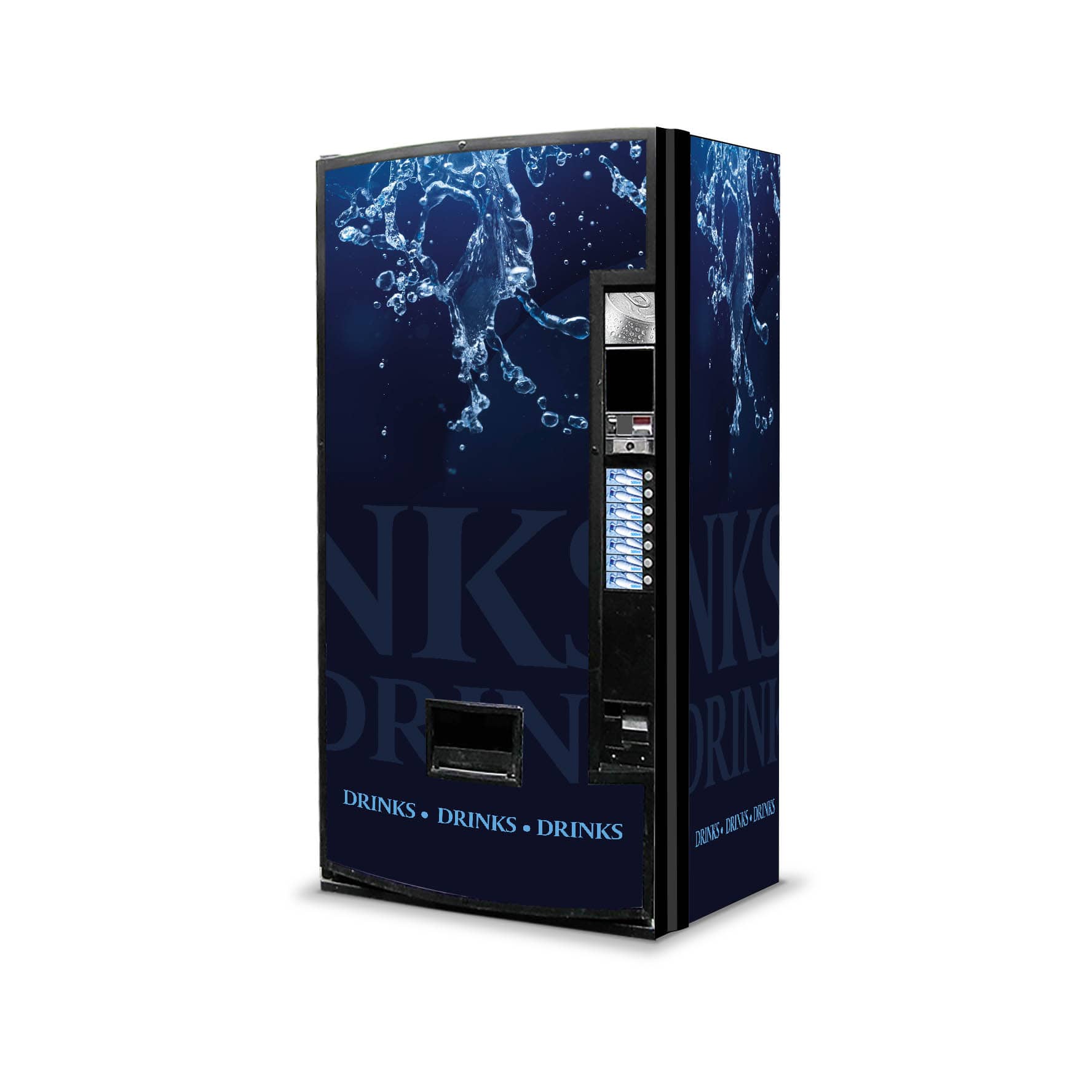 Vinyles universels pour distributeurs automatiques de canettes et de bouteilles. Design Skywater Dark