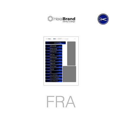 Étiquettes à découper pour distributeurs automatiques de café Necta Brio 200/250 . Design Brugge