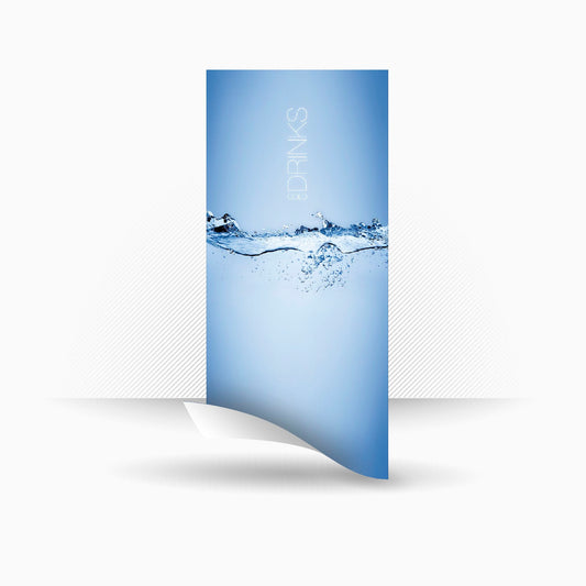 Vinyle universel pour distributeurs automatiques de canettes et de bouteilles. Design Cold Blue