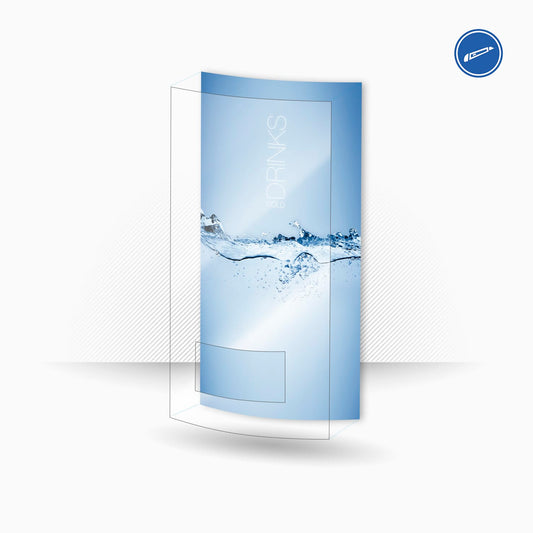 Vinyle universel inversé pour installation intérieure sur distributeurs automatiques de canettes et de bouteilles. Design Cold Blue